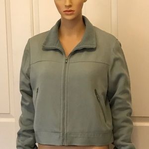 Anne Klein Sage Green Soft Jacket Zip Close Sz 4